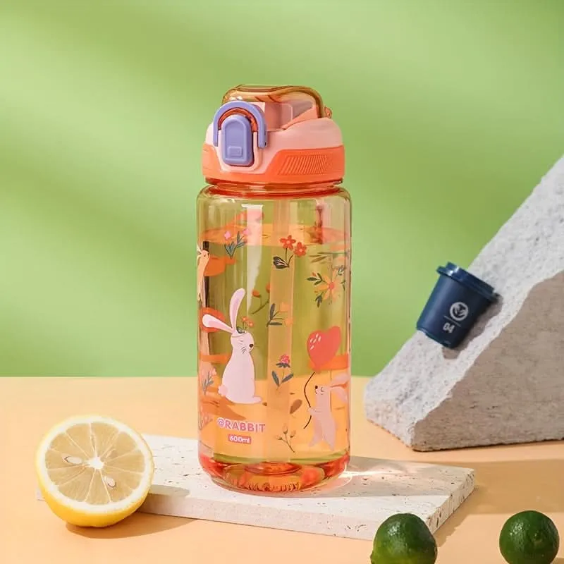 600ml Kids' Cartoon Sports Water Bottle – BPA-Free
