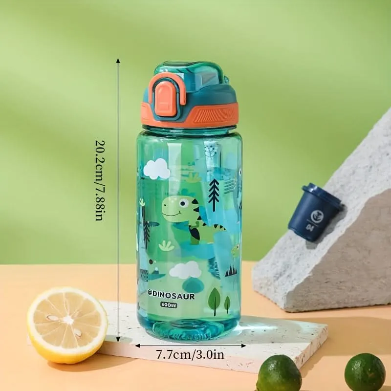 600ml Kids' Cartoon Sports Water Bottle – BPA-Free