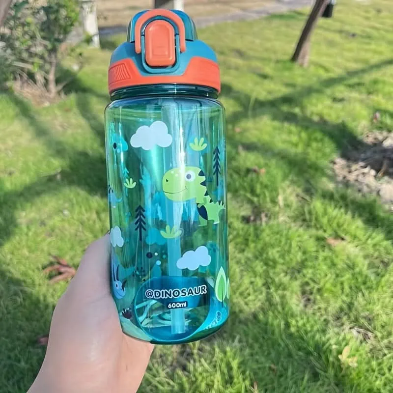 600ml Kids' Cartoon Sports Water Bottle – BPA-Free