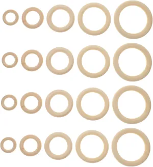 60pcs Wooden DIY Curtain Connecting Rings Handbag Buckle Decorative Round Hanging Rings Handmade Craft Wood Circles Natural Aesthetic Look