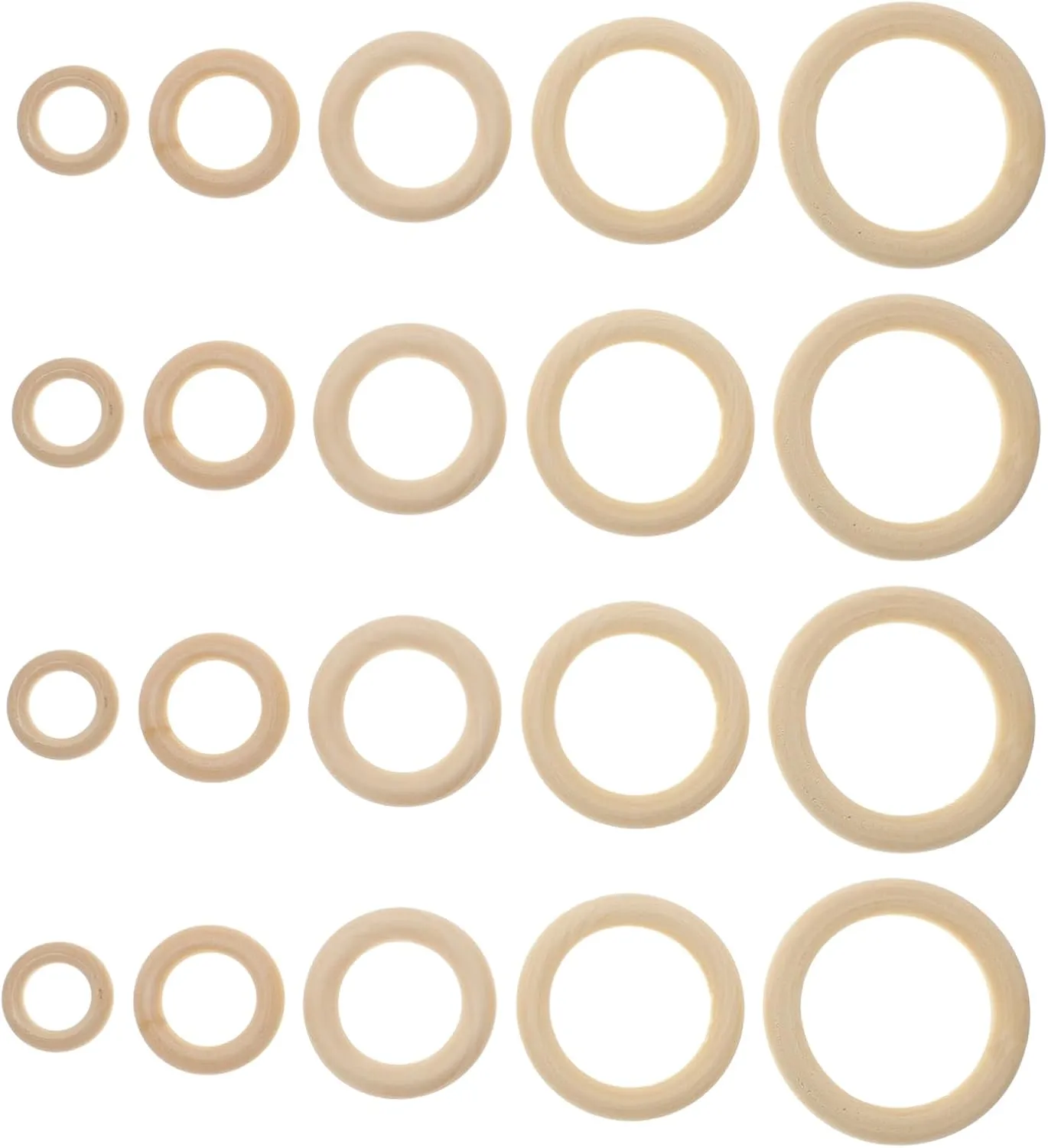 60pcs Wooden DIY Curtain Connecting Rings Handbag Buckle Decorative Round Hanging Rings Handmade Craft Wood Circles Natural Aesthetic Look
