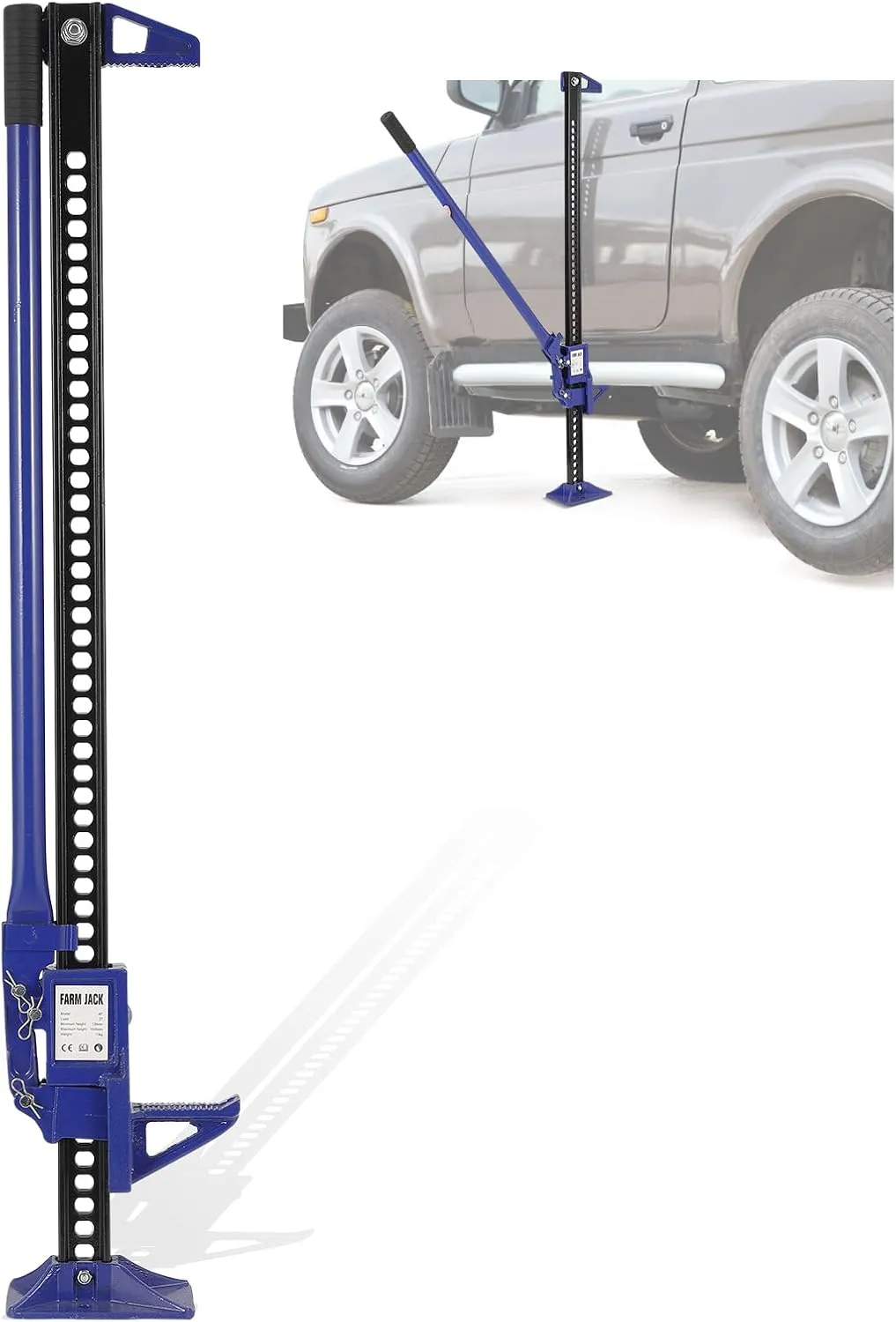 60" Utility Farm Jack,6600Lbs High Lift Farm Jack,3Ton Heavy Duty Ratcheting Off Road Jack for Garage Repairing,Bumper Lift,Off-Road Sand Mud Snow Recovery Kit for Tractor, Truck, SUV