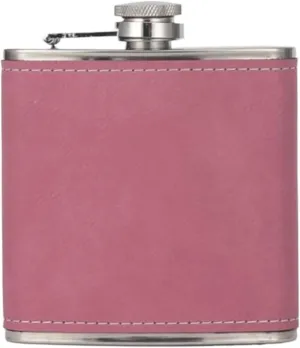 6Oz Travel Portable Small Flasks Stainless Steel Flasks with Funnel Wedding Party Birthdays Flasks for Liquor for Men Women(Pink)