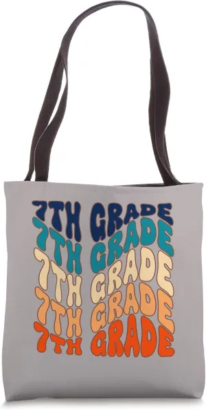 7th Grade Groovy Retro Teacher Elementary School Top Tote Bag