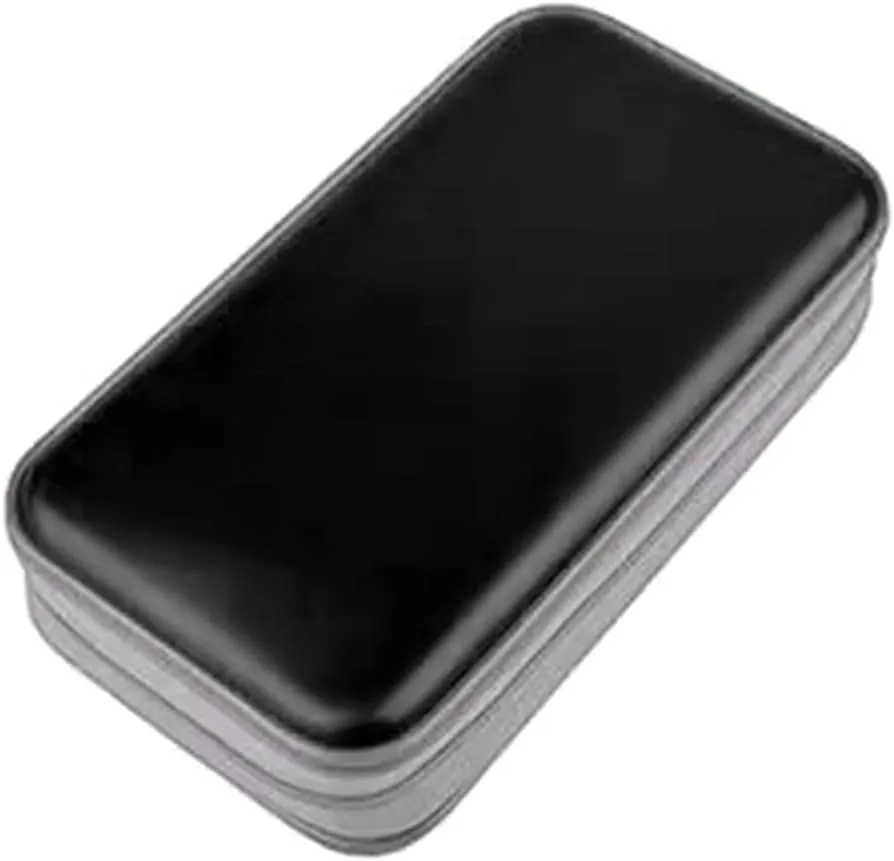 80-Slot Storage Handbag Disc Box Dusproof Protections Sleeve Case Storage Solution for Travel Use, Black, Bag Organiser