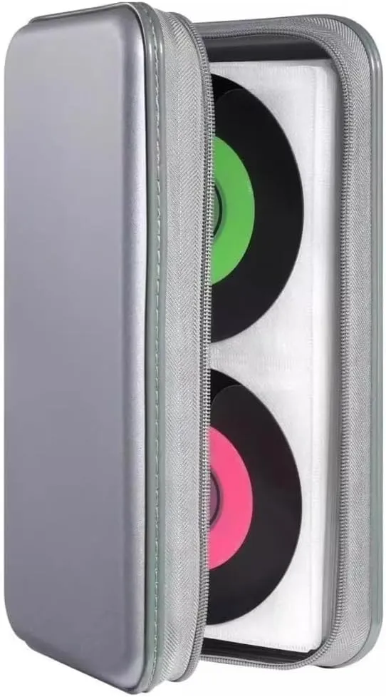 80-Slot Storage Handbag Disc Box Dusproof Protections Sleeve Case Storage Solution for Travel Use, Black, Bag Organiser