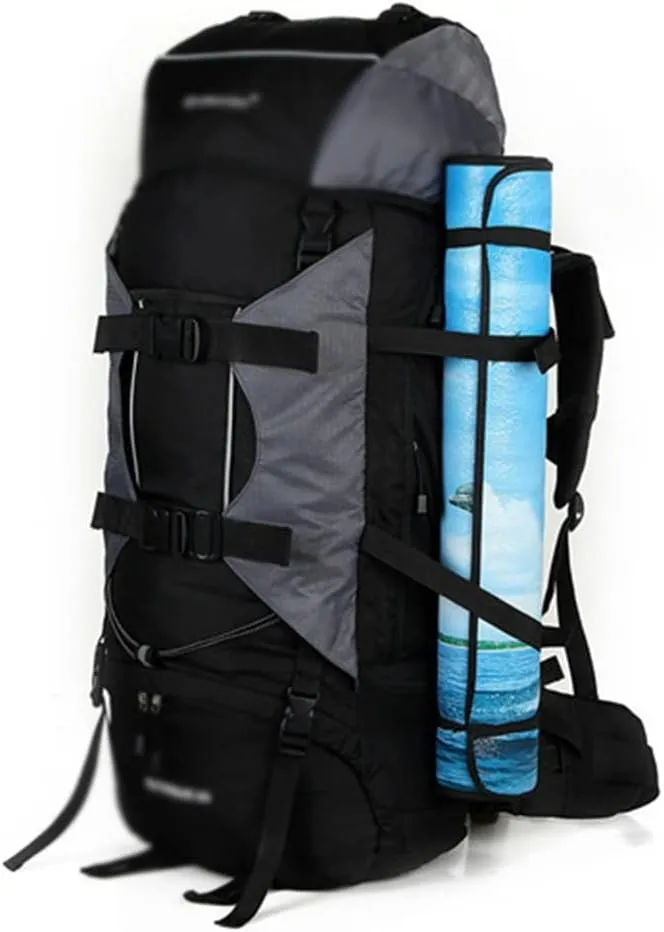 80L Multifunctional Outdoor Bag Large Capacity Backpack with Rain Cover Travel Backpack Mountaineering Travel Bag(Black)