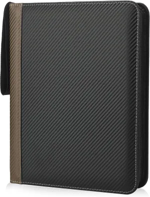 9 Pockets Trading Card Binder with Sleeves Card Organizer, 900 Double Sided Pocket PU Card Collection Binder, Baseball Binder,for Sports Card, MTG, TCG Yugioh Card (Brown)