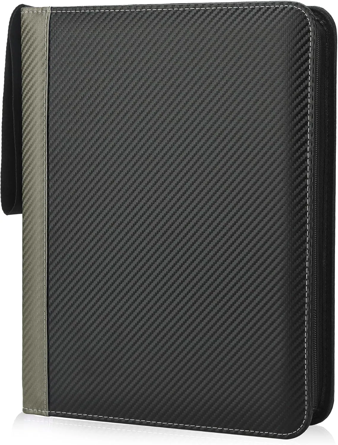 9 Pockets Trading Card Binder with Sleeves Card Organizer, 900 Double Sided Pocket PU Card Collection Binder, Baseball Binder,for Sports Card, MTG, TCG Yugioh Card (Gray)