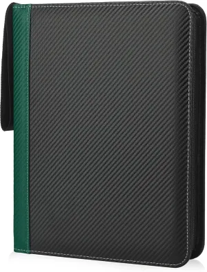 9 Pockets Trading Card Binder with Sleeves Card Organizer, 900 Double Sided Pocket PU Card Collection Binder, Baseball Binder,for Sports Card, MTG, TCG Yugioh Card (Green)