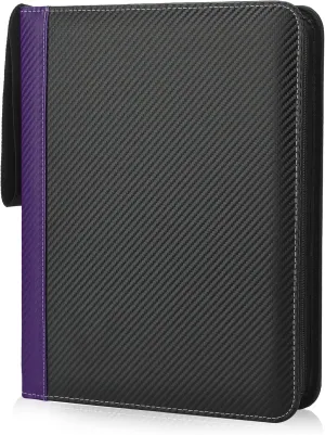 9 Pockets Trading Card Binder with Sleeves Card Organizer, 900 Double Sided Pocket PU Card Collection Binder, Baseball Binder,for Sports Card, MTG, TCG Yugioh Card (Purple)