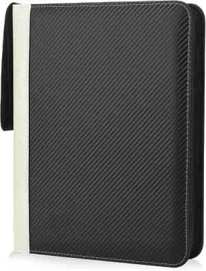 9 Pockets Trading Card Binder with Sleeves Card Organizer, 900 Double Sided Pocket PU Card Collection Binder, Baseball Binder,for Sports Card, MTG, TCG Yugioh Card (White)