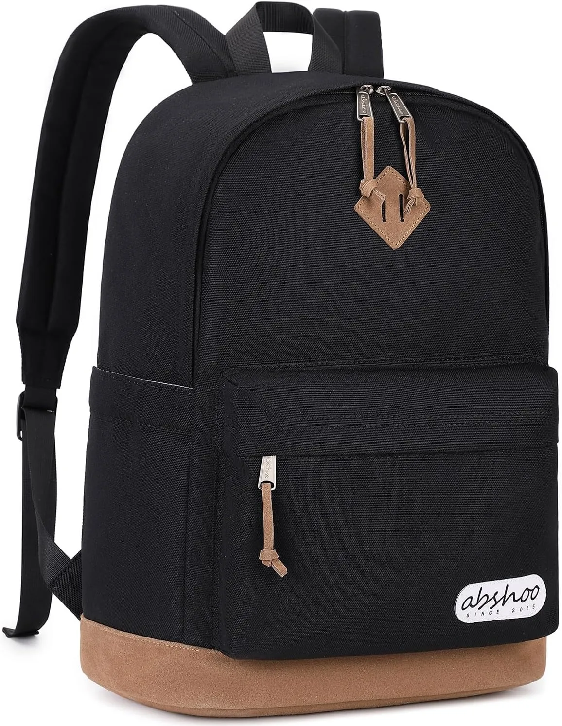 abshoo Plain Big Student Backpack For School Men Middle High School Backpacks Teen Boys Bookbag Travel Daypack (Black)