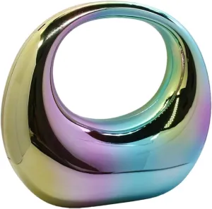 Acrylic Evening Clutch Purse Top-handle Moon Hobo Bag, Elegant Marble Handbag for Wedding Cocktail Party