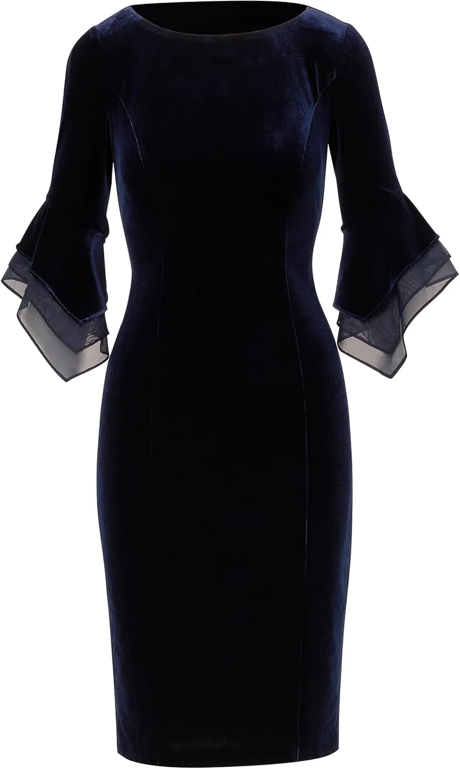 Adrianna Papell Women's Velvet Bell Sleeve Short Dress