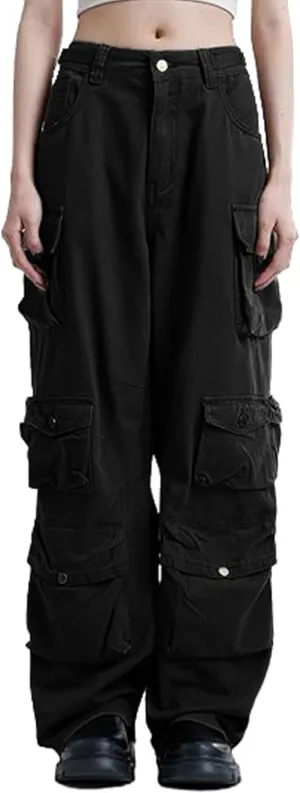 Aelfric Eden Cargo Pant Vintage Basic Loose Pants Multi-Pocket Wide Leg Casual Pants Streetwear Baggy Y2K Trendy Bottoms