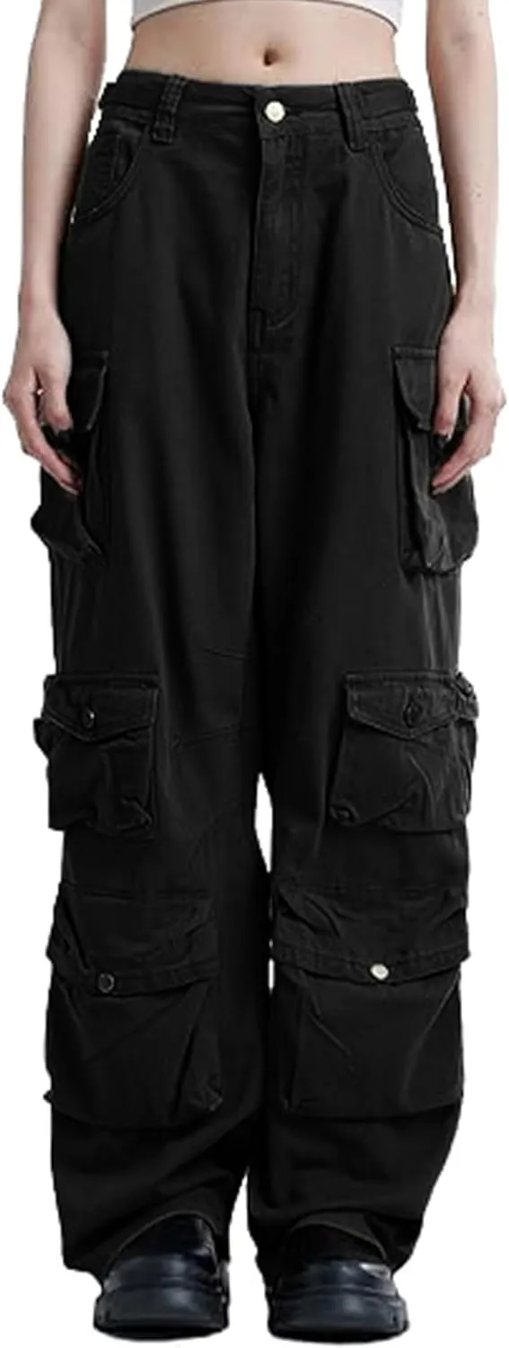 Aelfric Eden Cargo Pant Vintage Basic Loose Pants Multi-Pocket Wide Leg Casual Pants Streetwear Baggy Y2K Trendy Bottoms