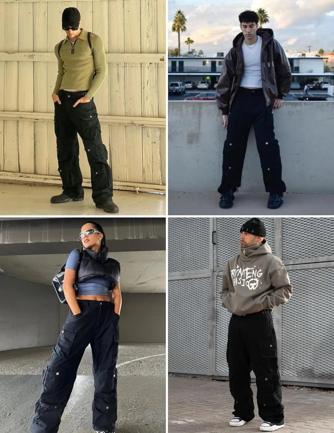 Aelfric Eden Cargo Pant Vintage Basic Loose Pants Multi-Pocket Wide Leg Casual Pants Streetwear Baggy Y2K Trendy Bottoms