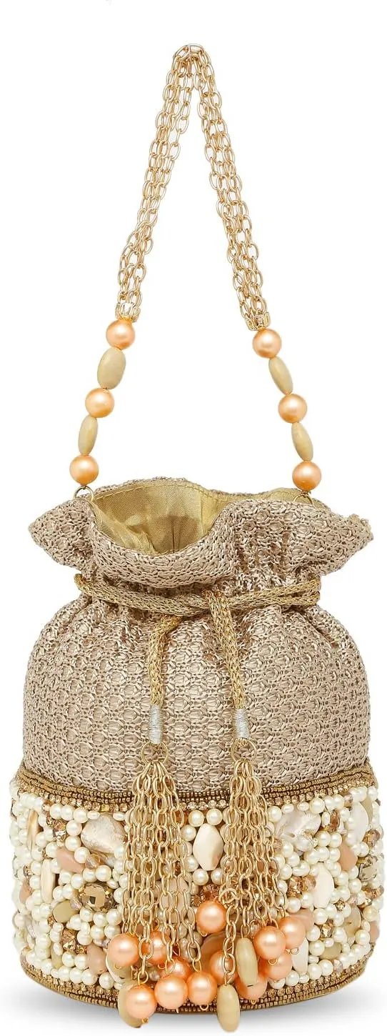 Aheli Potli Purses Gift for Women Handmade Evening Handbag Stylish Bridal Fashion Wristlet Bag Women