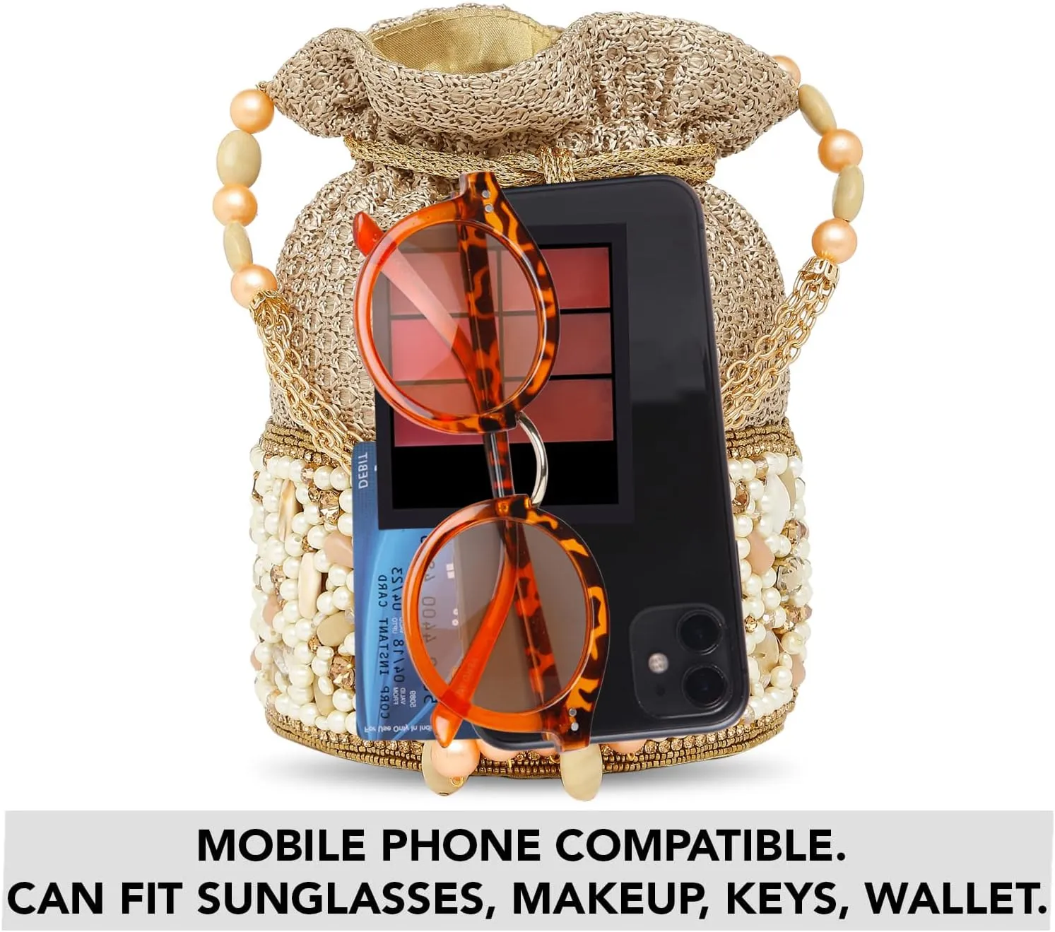 Aheli Potli Purses Gift for Women Handmade Evening Handbag Stylish Bridal Fashion Wristlet Bag Women