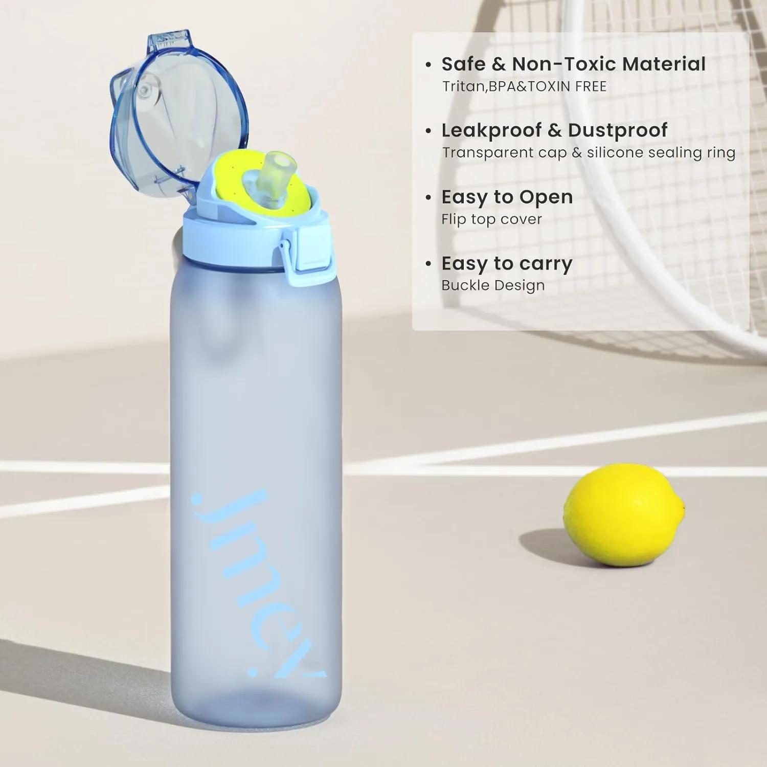 Air Water Up Bottle with Flavour Pod, 32oz Leakproof Sports Water Bottle with Straw, Scent Water Bottle Flip Top Durable BPA-Free Tritan, Perfect for Office, School, Gym, and Sports -Black