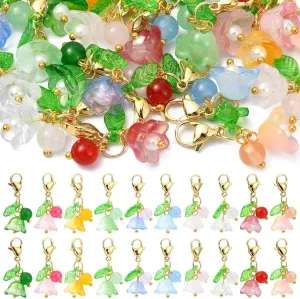Airssory Mixed Styles Animal Sport Cross Keychain Flower Gemstone Keychian Charms with Clasps for Backpack Purse Decor