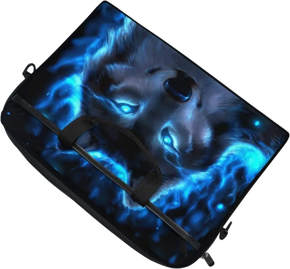 ALAZA Cool Midnight Wolf Animal 15 inch Laptop Case Shoulder Bag Crossbody Briefcase Messenger Sleeve for Women Men Girls Boys with Shoulder Strap Handle, for Her Him
