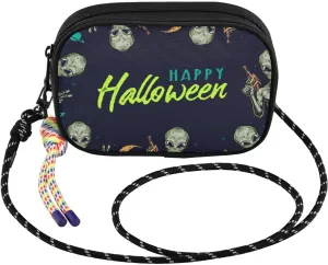 Alien Halloween Black Crossbody Bags for Women Cell Phone Purses Women's Shoulder Handbag Wallet Purse with Rope Pendant