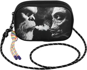Alien Sasquatch Funny Black Crossbody Bags for Women Cell Phone Purses Women's Shoulder Handbag Wallet Purse with Rope Pendant