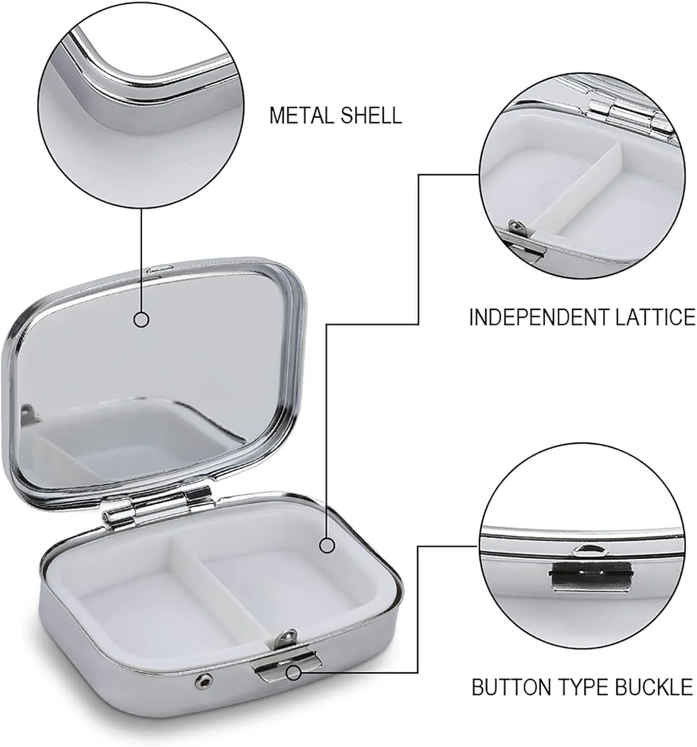 Alpines Mastiff Retro Print Travel Pill Box 2 Compartment Organizer for Vitamins & Fish Oil