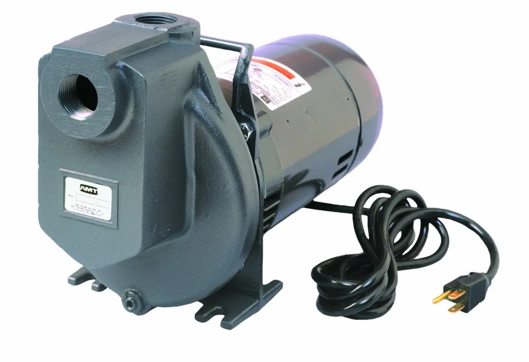 AMT Pump 4292-96 Self-Priming Utility Pump, Aluminum, 1/2 HP, 1 Phase, 115V, Curve C, 1" NPT Female Suction & Discharge Ports