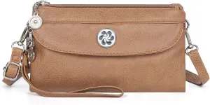 Angel Kiss Crossbody Bags Small Purses for Women Vegan Leather Cell Phone Wallet Purse with Wristlet Strap