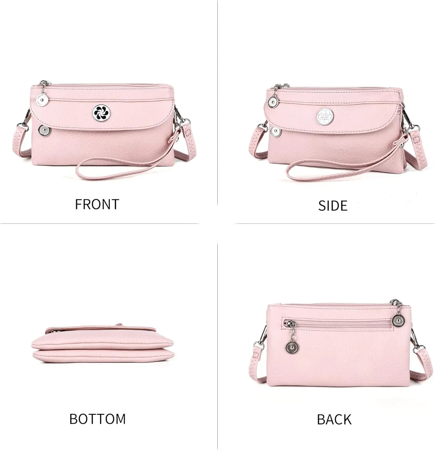 Angel Kiss Crossbody Bags Small Purses for Women Vegan Leather Cell Phone Wallet Purse with Wristlet Strap