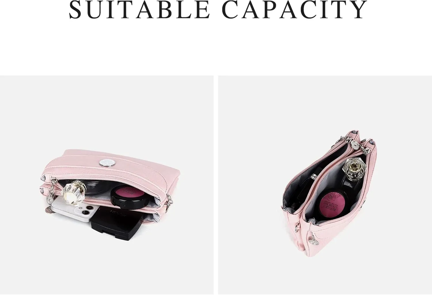Angel Kiss Crossbody Bags Small Purses for Women Vegan Leather Cell Phone Wallet Purse with Wristlet Strap