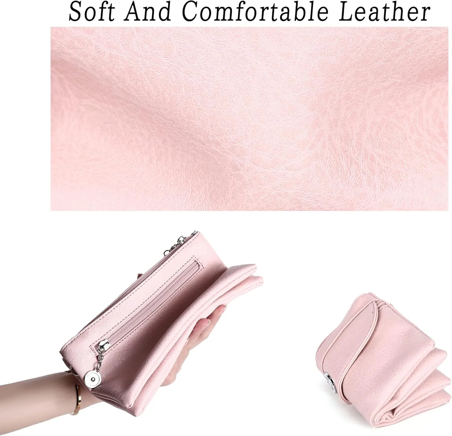 Angel Kiss Crossbody Bags Small Purses for Women Vegan Leather Cell Phone Wallet Purse with Wristlet Strap