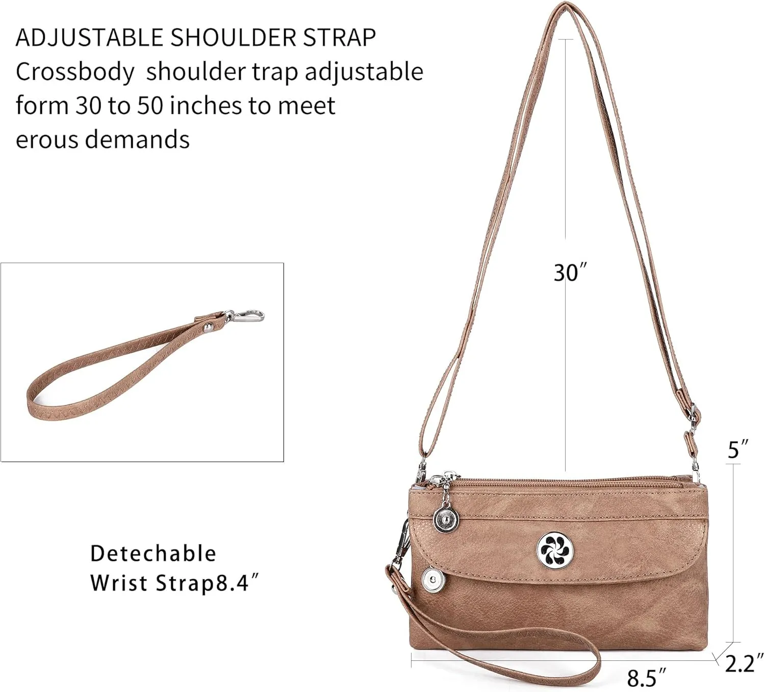 Angel Kiss Crossbody Bags Small Purses for Women Vegan Leather Cell Phone Wallet Purse with Wristlet Strap