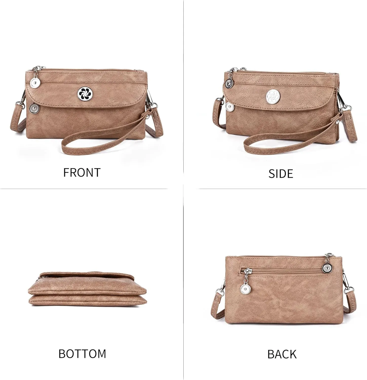 Angel Kiss Crossbody Bags Small Purses for Women Vegan Leather Cell Phone Wallet Purse with Wristlet Strap