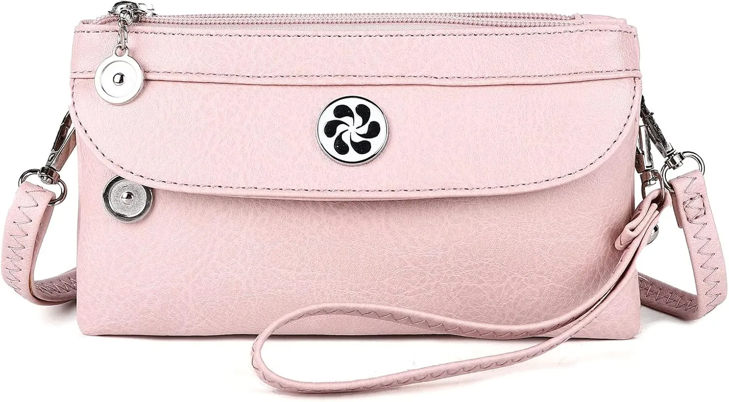 Angel Kiss Crossbody Bags Small Purses for Women Vegan Leather Cell Phone Wallet Purse with Wristlet Strap