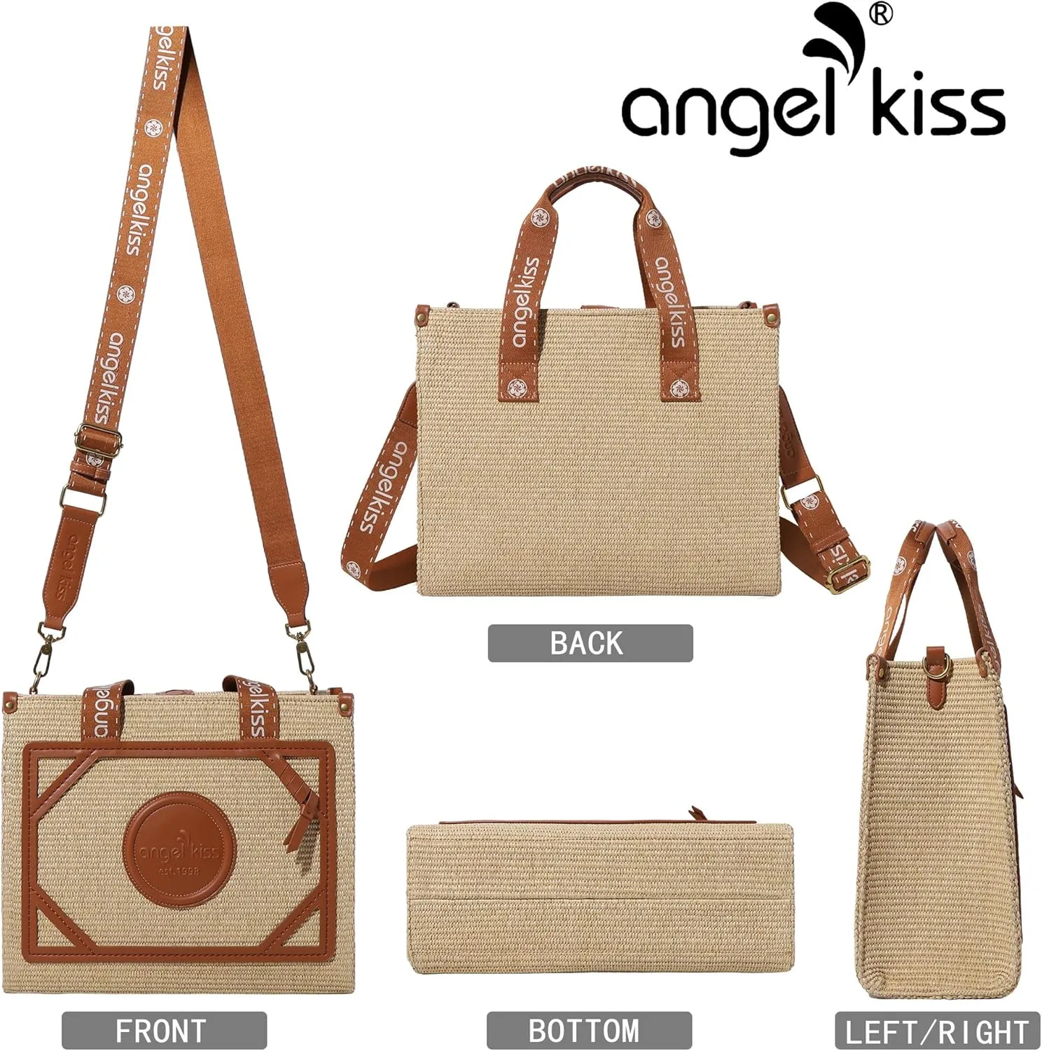 Angel Kiss Tote Bag Purses for Women Medium Top-handle Satchel Handbags with Crossbody Srtap