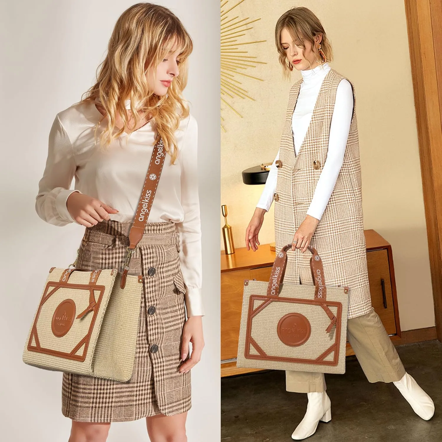 Angel Kiss Tote Bag Purses for Women Medium Top-handle Satchel Handbags with Crossbody Srtap