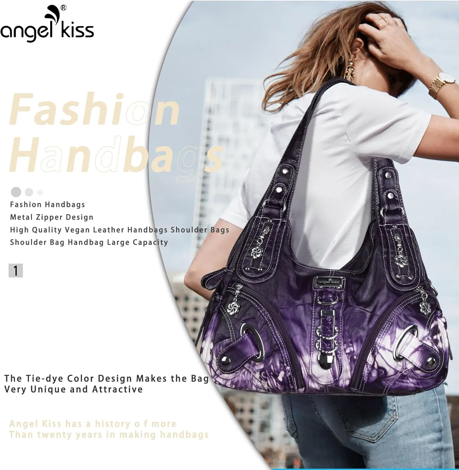 Angelkiss Hobo Purses and handbags for Women Satchel Handbag Women Purses Large Daily Shoulder Bags