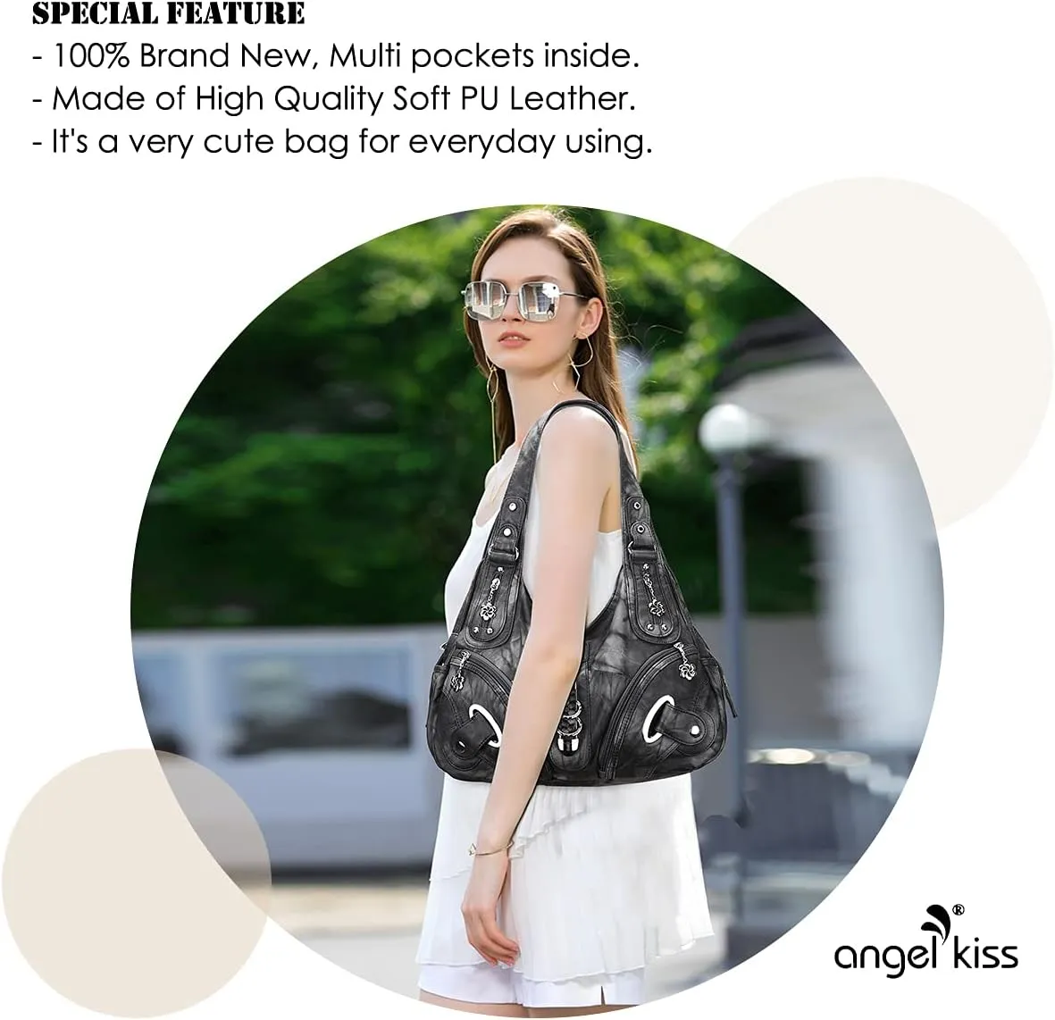 Angelkiss Hobo Purses and handbags for Women Satchel Handbag Women Purses Large Daily Shoulder Bags