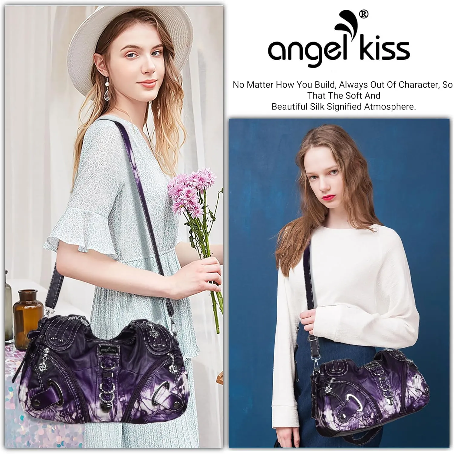 Angelkiss Hobo Purses and handbags for Women Satchel Handbag Women Purses Large Daily Shoulder Bags