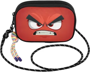 Angry Cartoon Face Crossbody Bags for Women Cell Phone Purses Women's Shoulder Handbag Wallet Purse with Rope Pendant