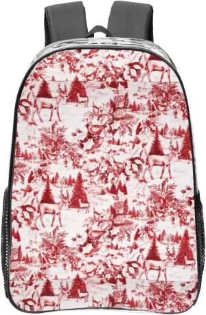 Animal Wilderness Bear Deer Print LargeTransparent Backpack Functional Clear PVC Bag Suitable Stadium Events Travel