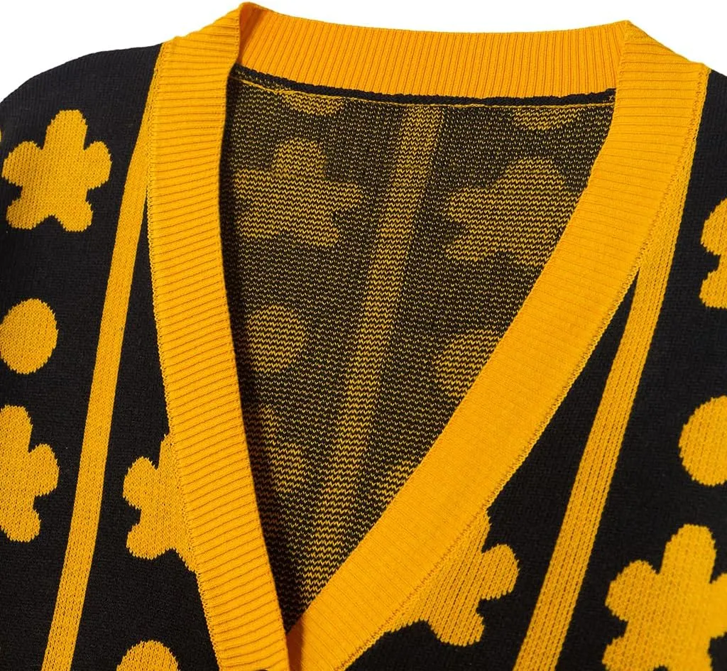 Anime Trafalgar D. Water Law Sweater Cardigan Coat Knitted Jacket Open Front Button Sweaters for Adult