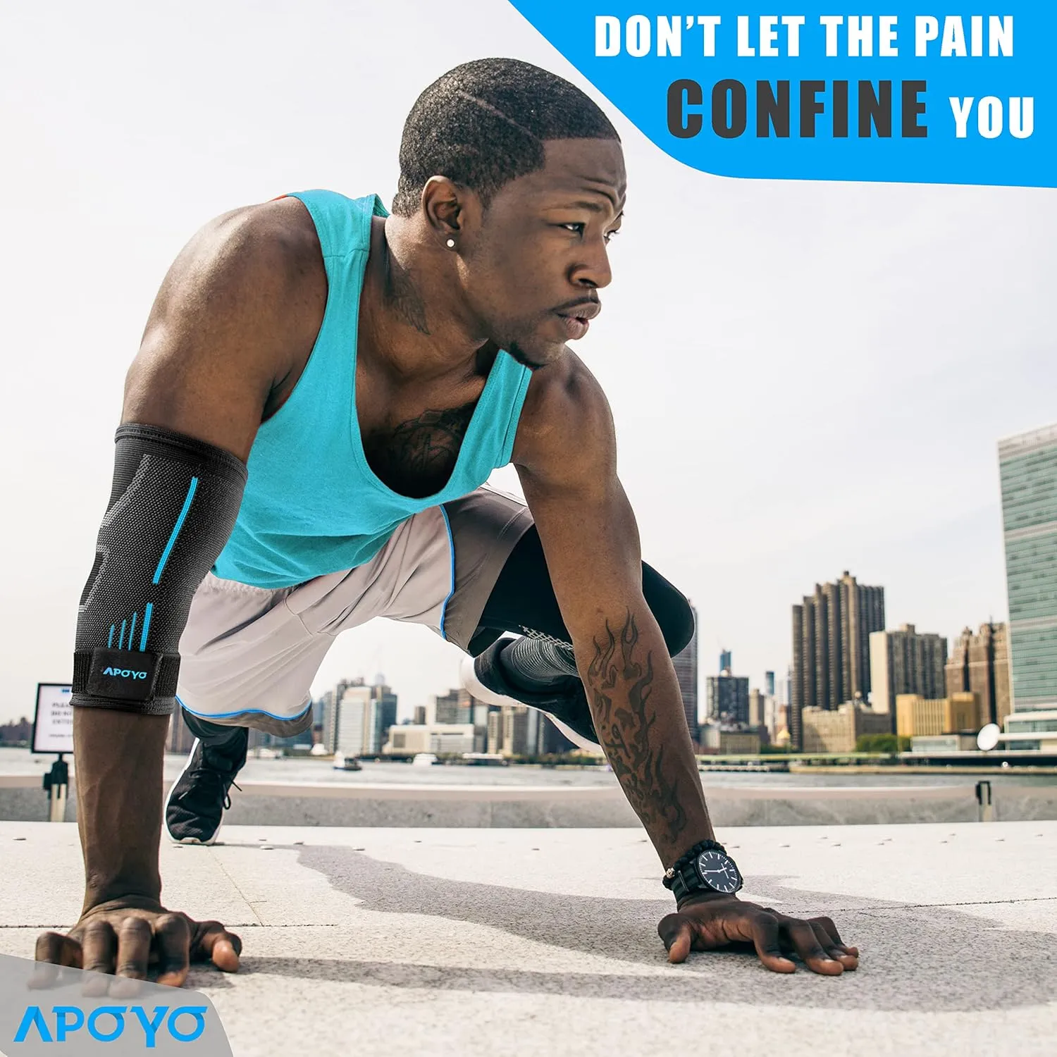 APOYO Elbow Brace for Tendonitis and Tennis Elbow, (Pair) Compression Sleeve for Arthritis, Workouts, Reduce Joint Pain During Fitness Activity (X-Large)