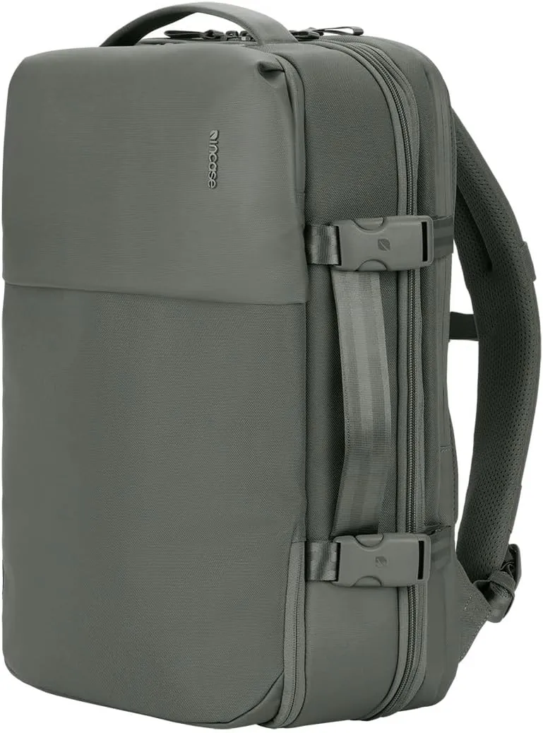 A.R.C. Travel Pack - ReSpun 100% Recycled Polyester, 38L Backpack, RFID-Blocking, Shoe Compartment, Expansion Zipper, Ergonomic Straps, Laptop Compartment for 16” PC/Mac, Travel Friendly - Smoked Ivy