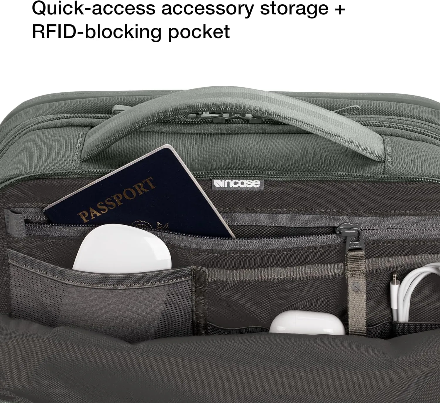 A.R.C. Travel Pack - ReSpun 100% Recycled Polyester, 38L Backpack, RFID-Blocking, Shoe Compartment, Expansion Zipper, Ergonomic Straps, Laptop Compartment for 16” PC/Mac, Travel Friendly - Smoked Ivy