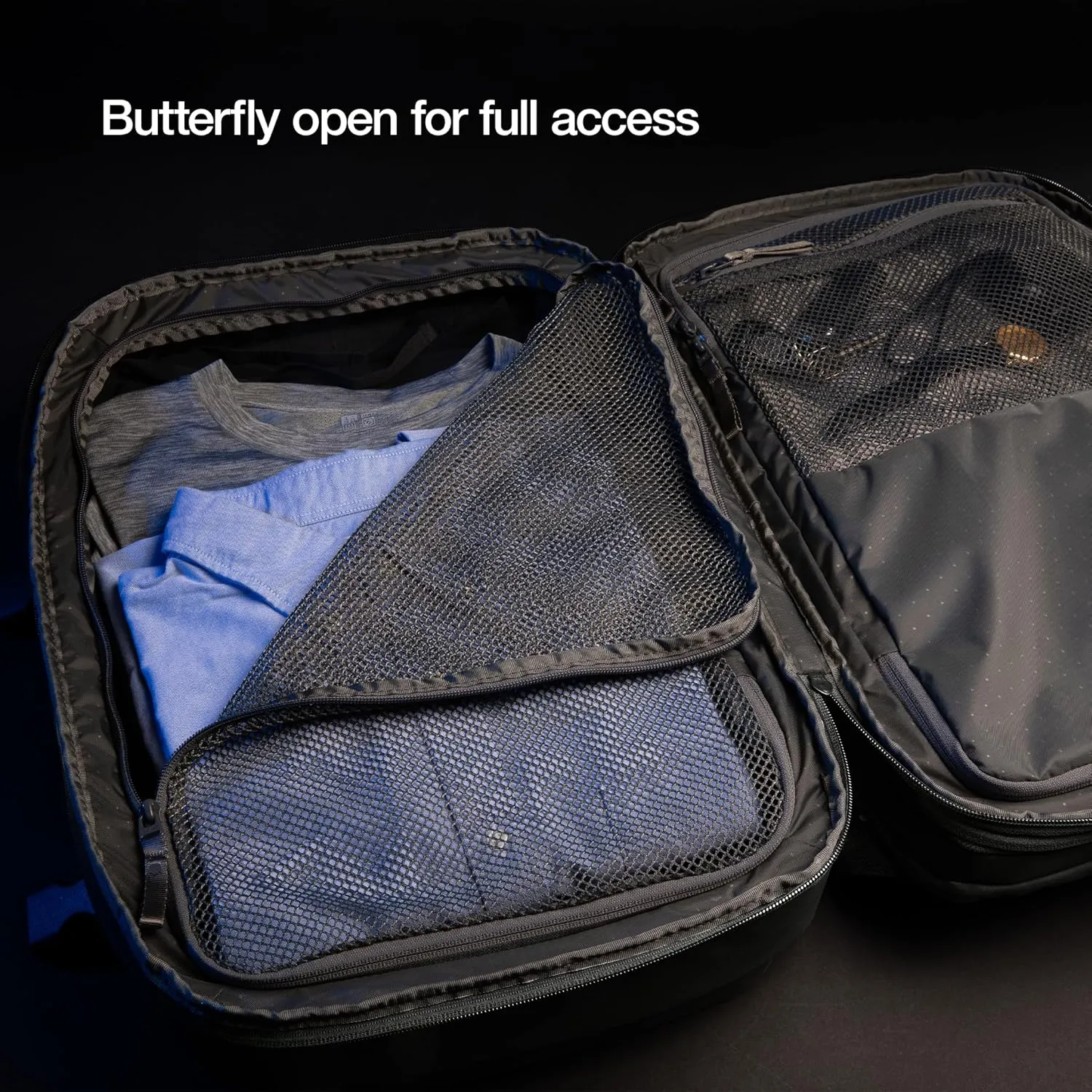A.R.C. Travel Pack - ReSpun 100% Recycled Polyester, 38L Backpack, RFID-Blocking, Shoe Compartment, Expansion Zipper, Ergonomic Straps, Laptop Compartment for 16” PC/Mac, Travel Friendly - Smoked Ivy